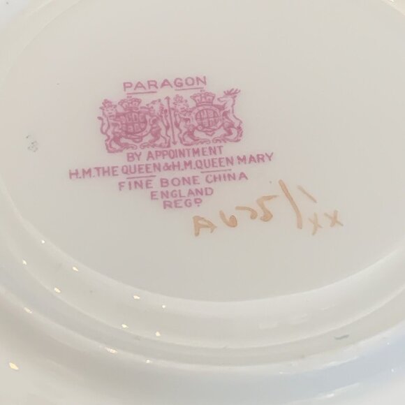 Paragon Double Warrant Cabbage Rose Pale Blue Teacup and Saucer 1940s Vintage - Picture 5 of 16